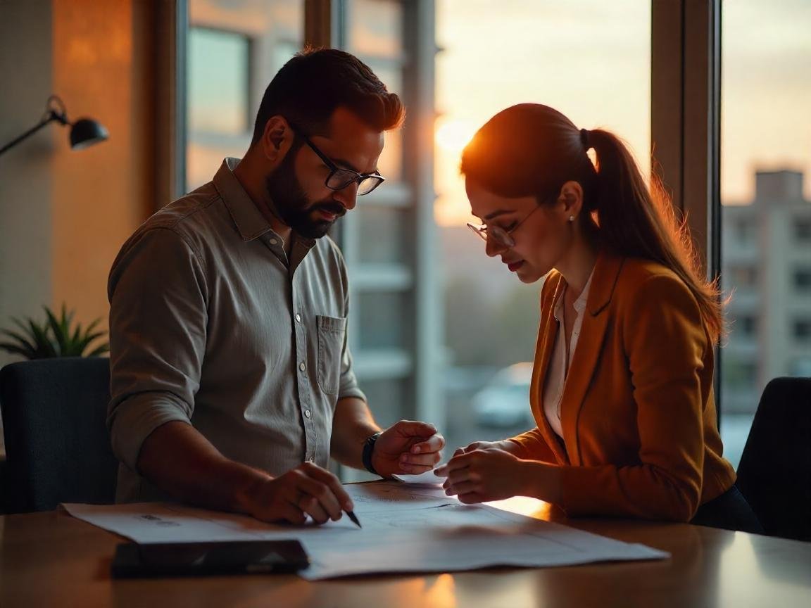 An indian interior designer discussing